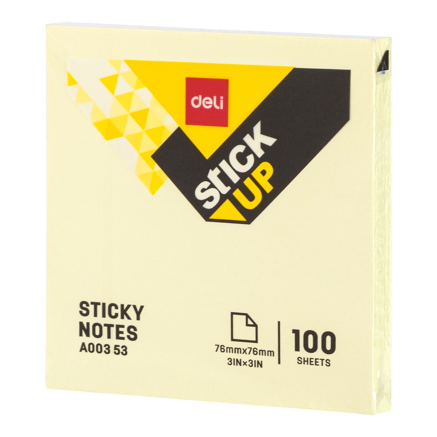 Deli Notes adhésives 7,6 × 7,6 cm jaune - Lot de 12 x 100 feuilles