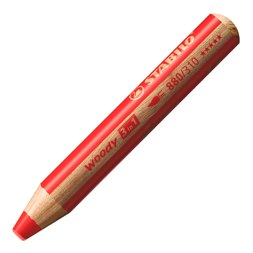 STABILO Woody 3-en-1 Lot de 6 crayons de couleur multi-talents + taille-crayon