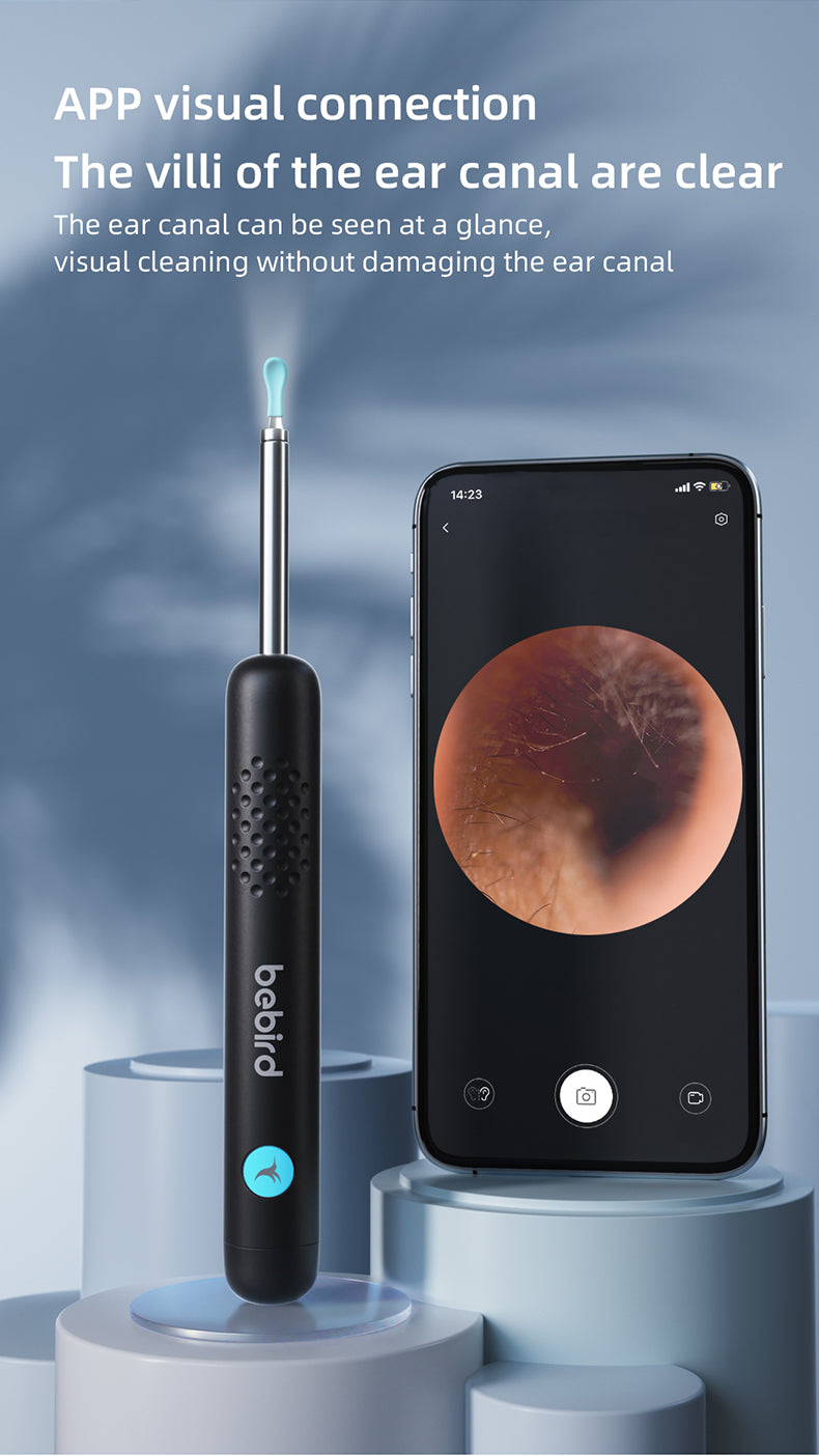 bebird SL11 Nettoyeur d’oreilles avec otoscope compatible WiFi, iPhone, iPad et Android - Blanc