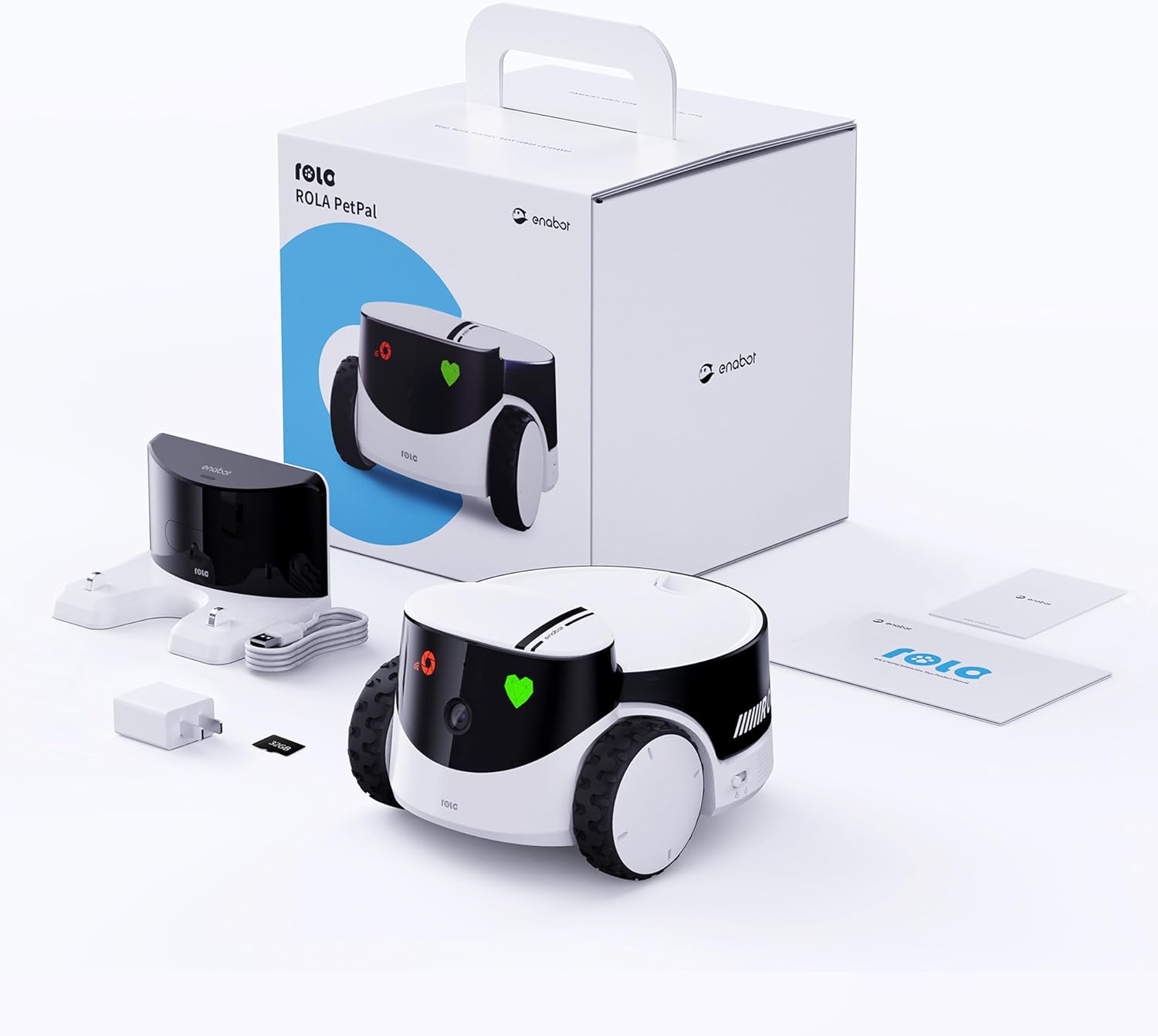 ENABOT Rola PetPal Robot caméra pour animaux avec surveillance en temps réel et interaction à distance