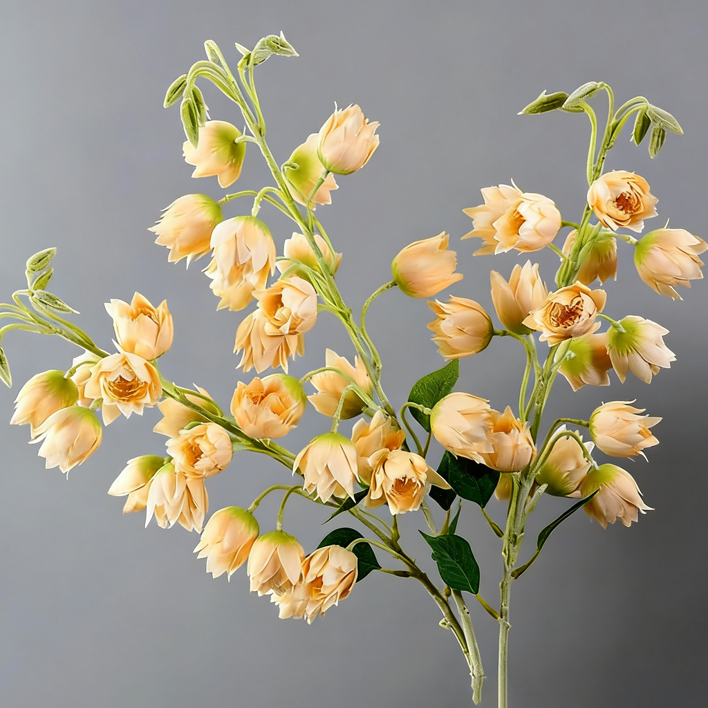 Yuejia 3 pcs 33 in/84 cm fleur en soie campanule artificielle plantes fausses d'extérieur fleur en fausse soie