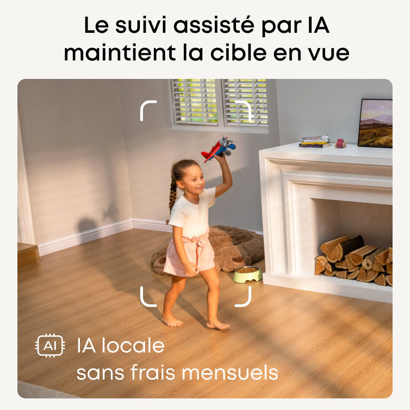 eufy Security Caméra intérieure S350, Caméra à double objectif, Caméra de surveillance 4K UHD avec zoom 8× et rotation/inclinaison 360 °, Idéale comme moniteur pour animaux/sécurité/bébé