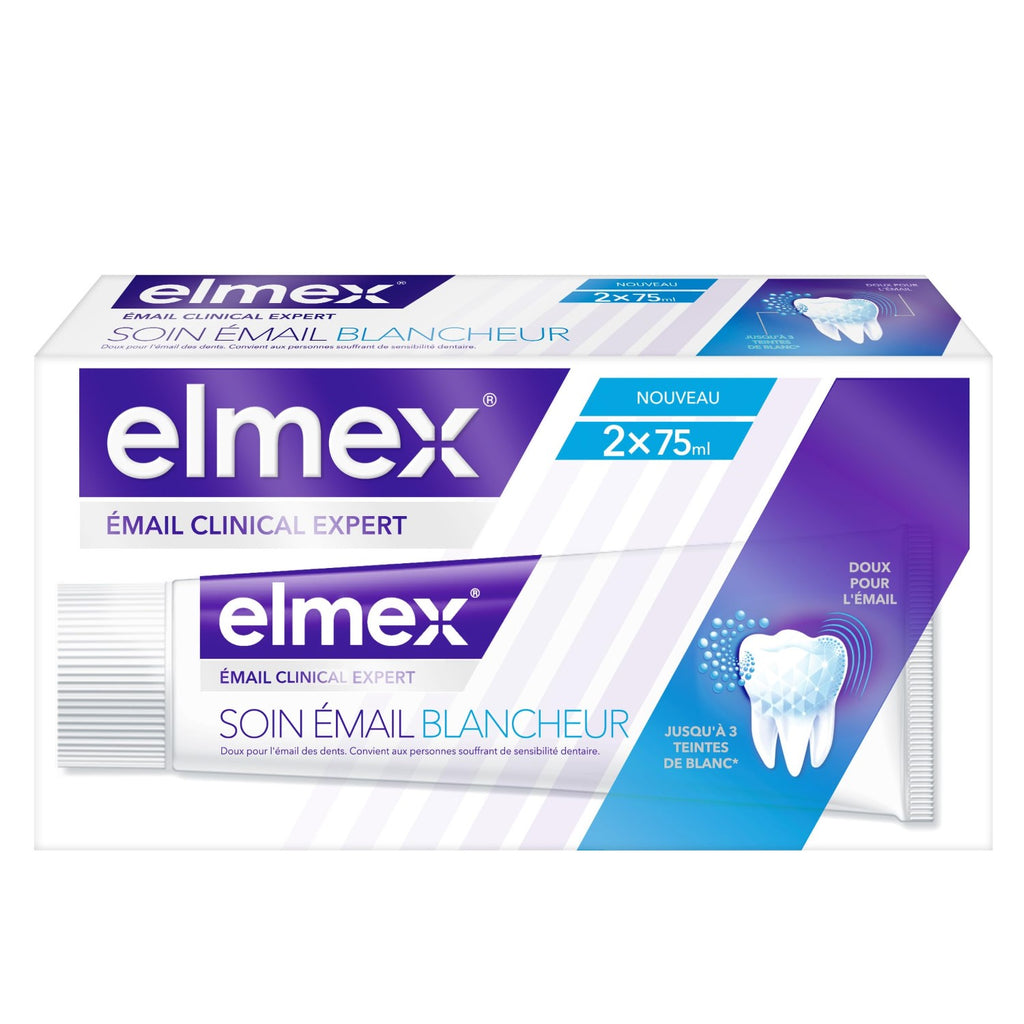 elmex - Duopack - Dentifrice - Soin émail - Blancheur - 2x75 ml
