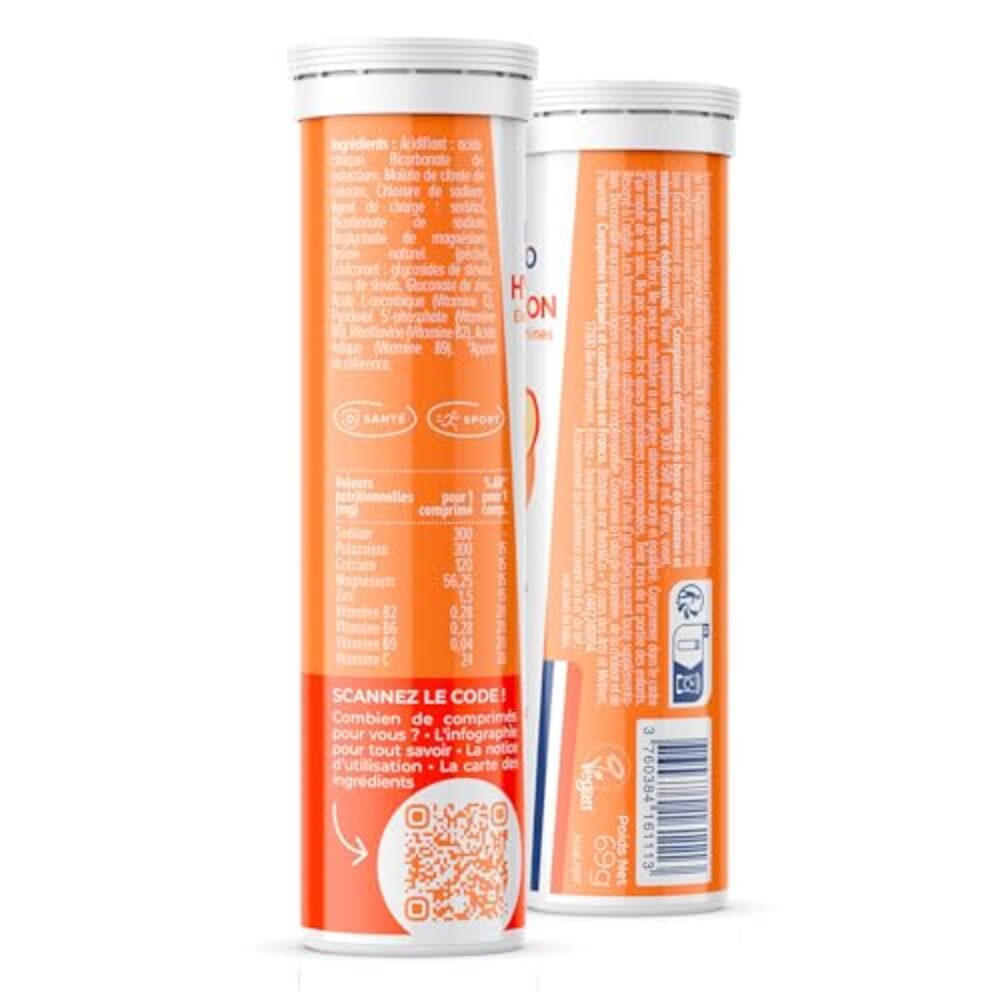Nutri&Co Électrolytes - goût Pêche - 15 Comprimés Effervescents (Lot de 3)
