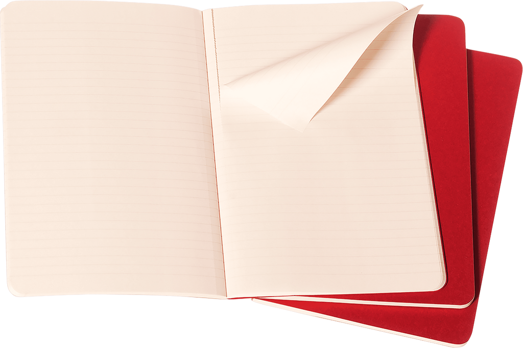 MOLESKINE Set De 3 Cahiers Grand Format Ligné Rouge Canneberge
