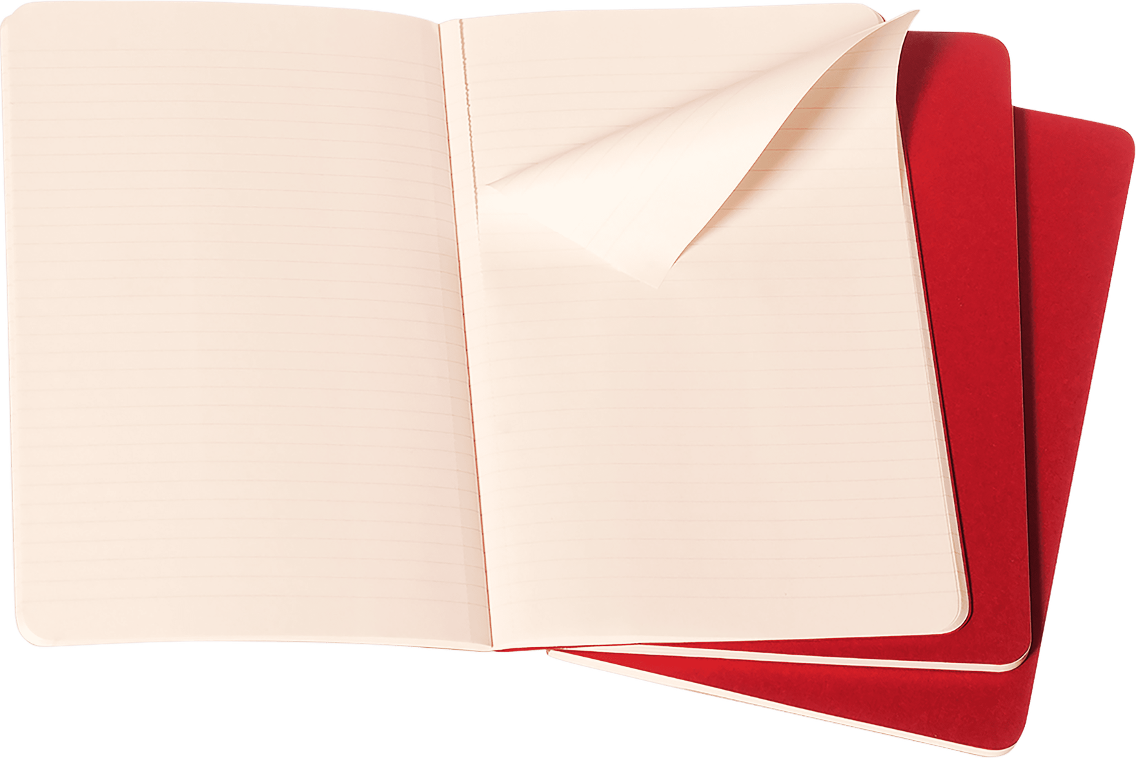 MOLESKINE Set De 3 Cahiers Grand Format Ligné Rouge Canneberge