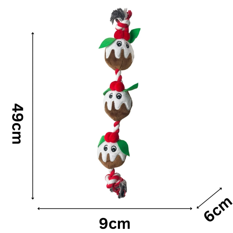Happy Pet Jouet corde pudding de Noël 49 x 9 x 6 cm