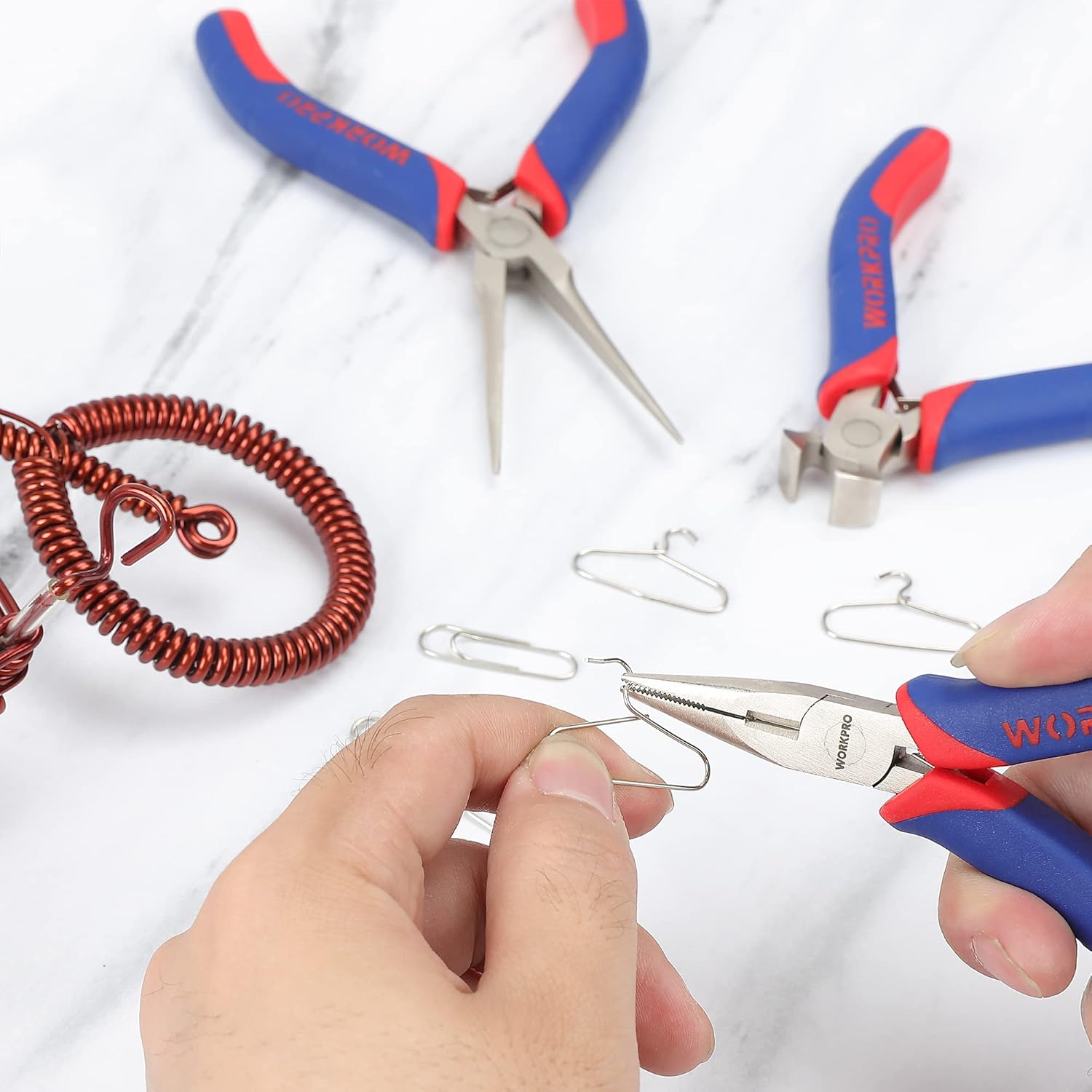 WORKPRO W001305 Lot de pinces de précision - 5 pièces
