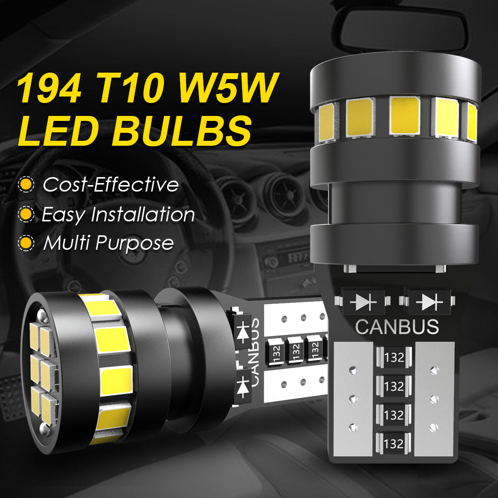OUSHI Ampoule LED W5W, Canbus sans erreur T10 501 194 168 2825 ampoules de remplacement 12 V pour éclairages intérieurs de voiture plafonnier liseuse portière courtoisie plaque