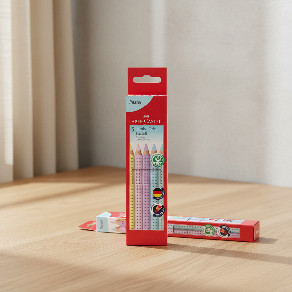 Faber-Castell Boîte de 5 crayons de couleur Jumbo Grip Pastel