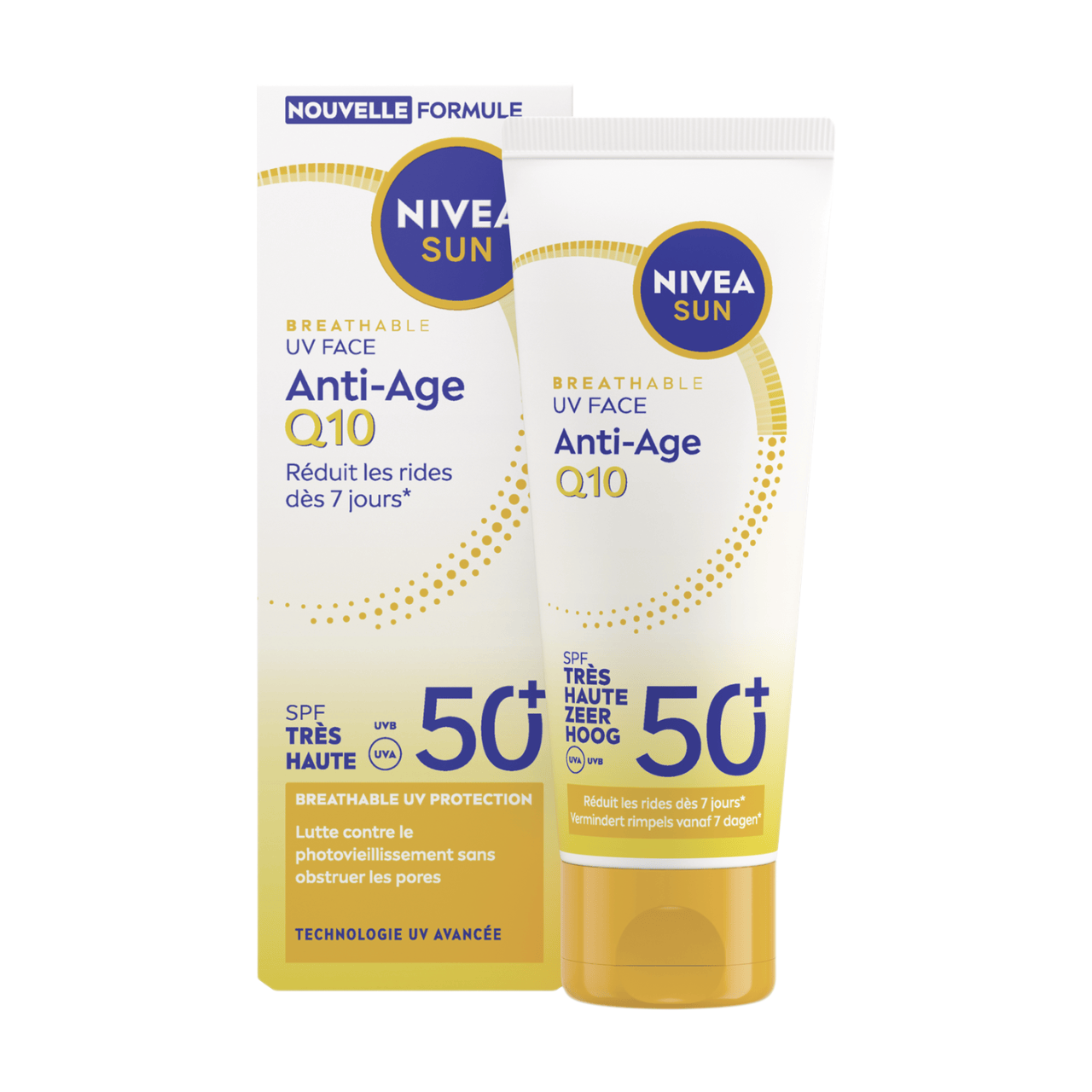 NIVEA SUN Crème solaire visage anti-âge Q10 SPF 50 - 40 ml