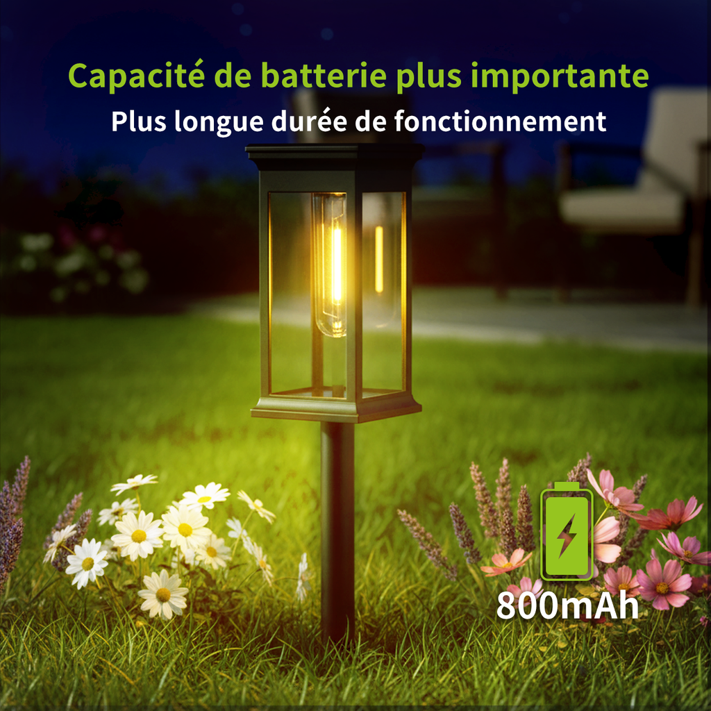 VIVREAL Lot de 4 piquets de terre carrés transparents à filament de tungstène, Promotion du Nouvel An, Meilleures idées cadeaux
