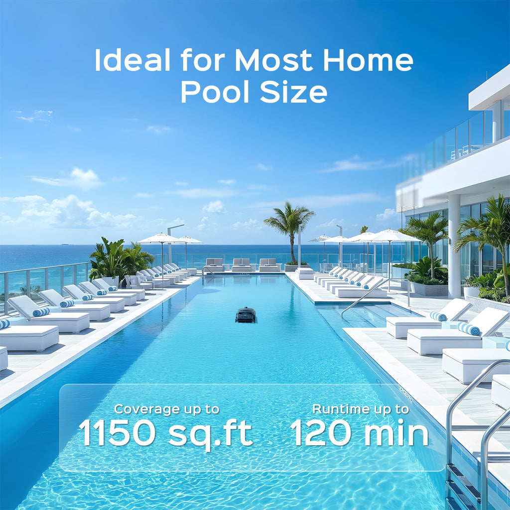 WYBOT B1 robot nettoyeur de piscine, mise à jour OTA, nettoyage du fond et des parois, aspirateur de piscine sans fil 120 min d'autonomie pour piscines enterrées et hors sol