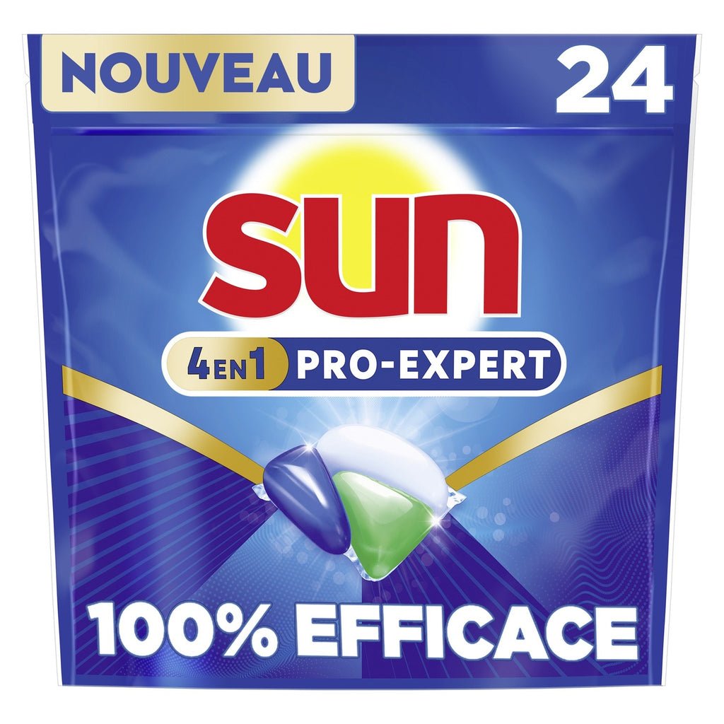 SUN Pro Expert Capsules lave-vaisselle 4 en 1 CLEANBOOST poudre et gel 24 capsules