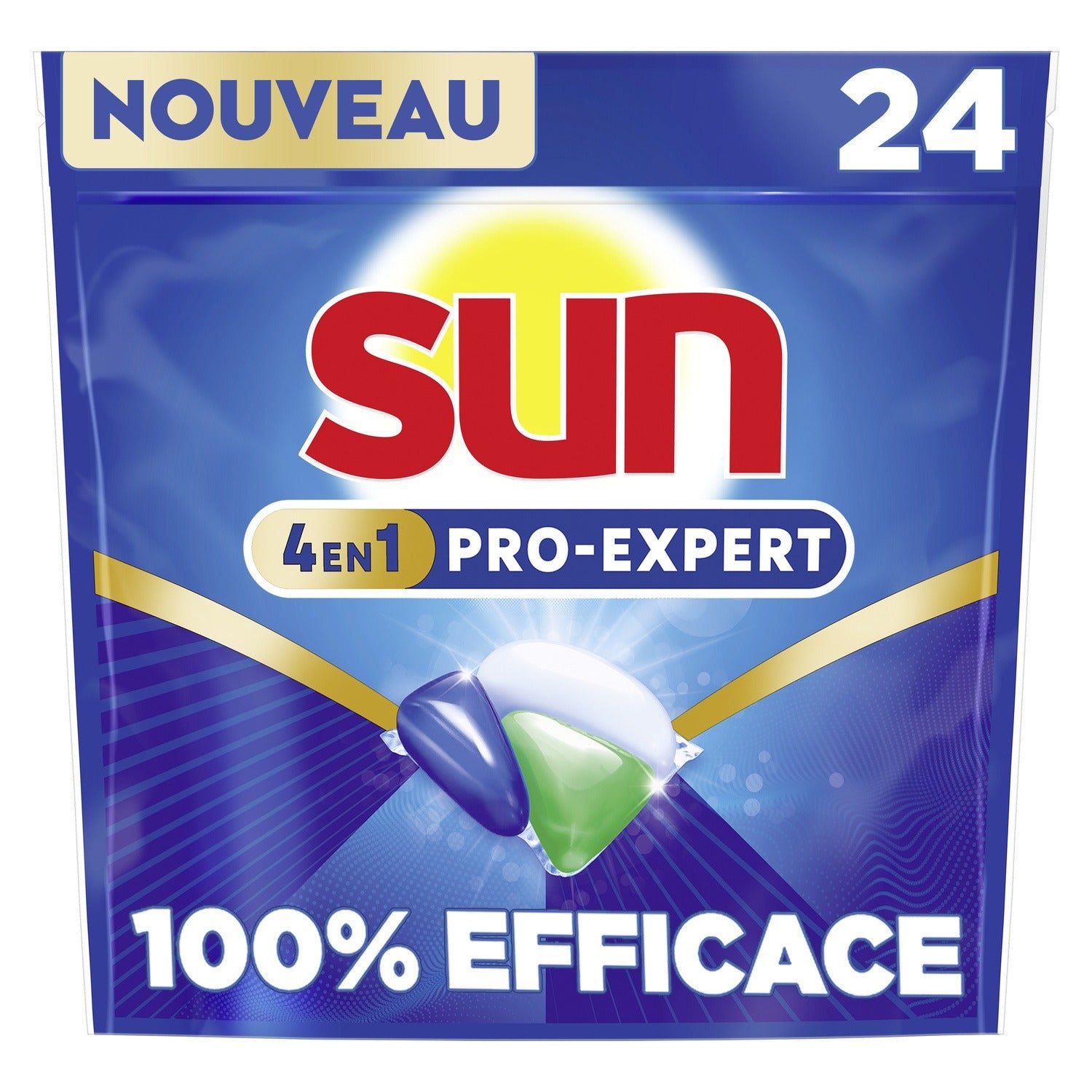 SUN Pro Expert Capsules lave-vaisselle 4 en 1 CLEANBOOST poudre et gel 24 capsules