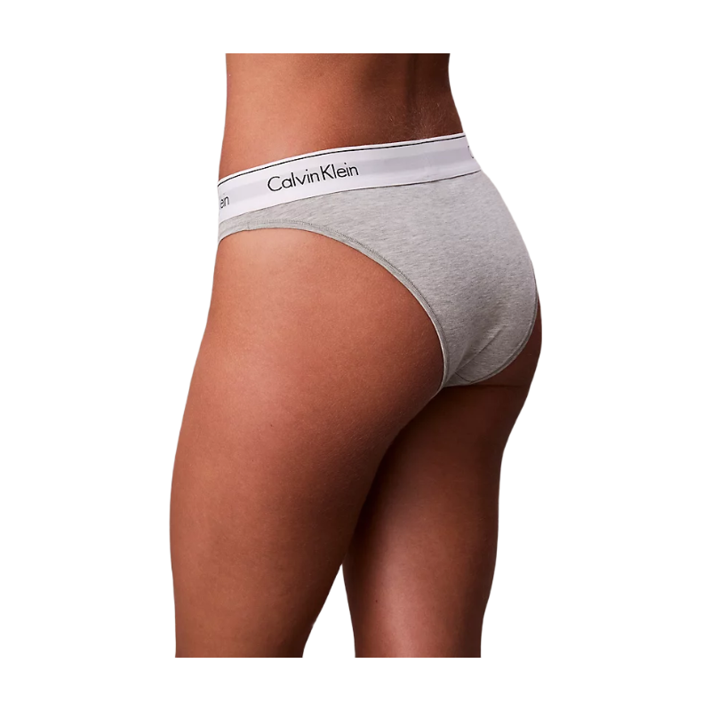 CALVIN KLEIN Tanga en coton et modal Icon Gris