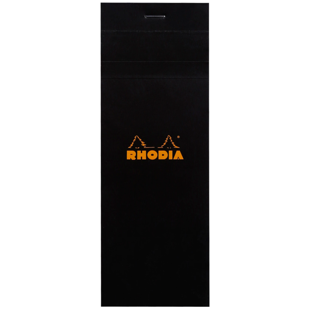 CLAIREFONTAINE Bloc agrafé Rhodia BLACK N°8 7,4x21 cm 80 feuillets petits carreaux 5x5 80 g