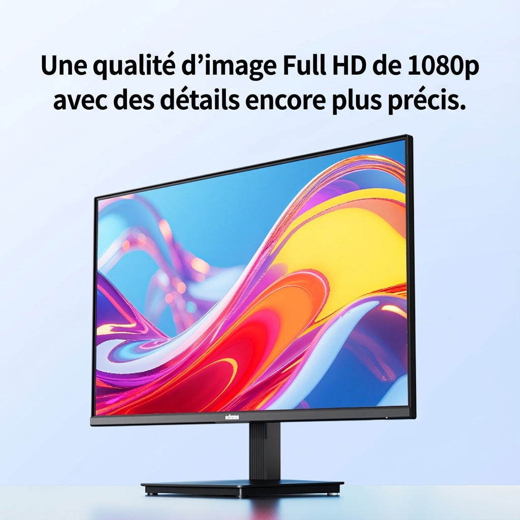 Ochama Moniteur de bureau 23,8 pouces - Moniteur de jeu et de bureau, Écran HD 1080P, Taux de rafraîchissement élevé 100 Hz, Bordures ultra-étroites sur trois côtés - Pour jeu, bureau, études
