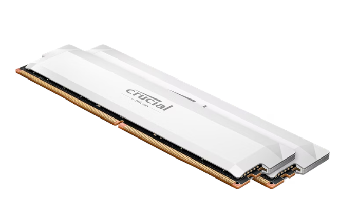Crucial Pro DDR5 - Mémoire 32 Go 6000 DIMM KIT 2x16 Go (CP2K16G60C36U5W) - Blanc
