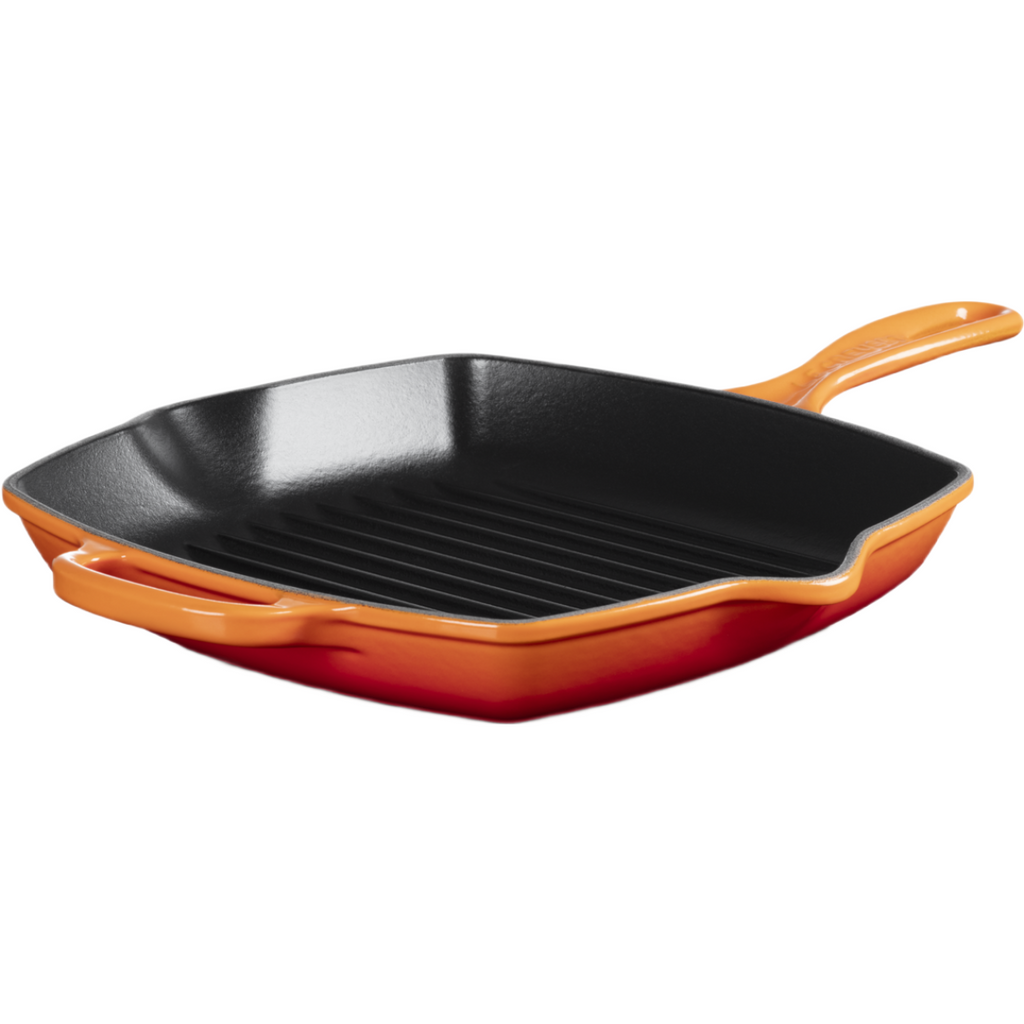 Le Creuset Signature Poêle-gril carrée 26 cm - Rouge (20183260900422)