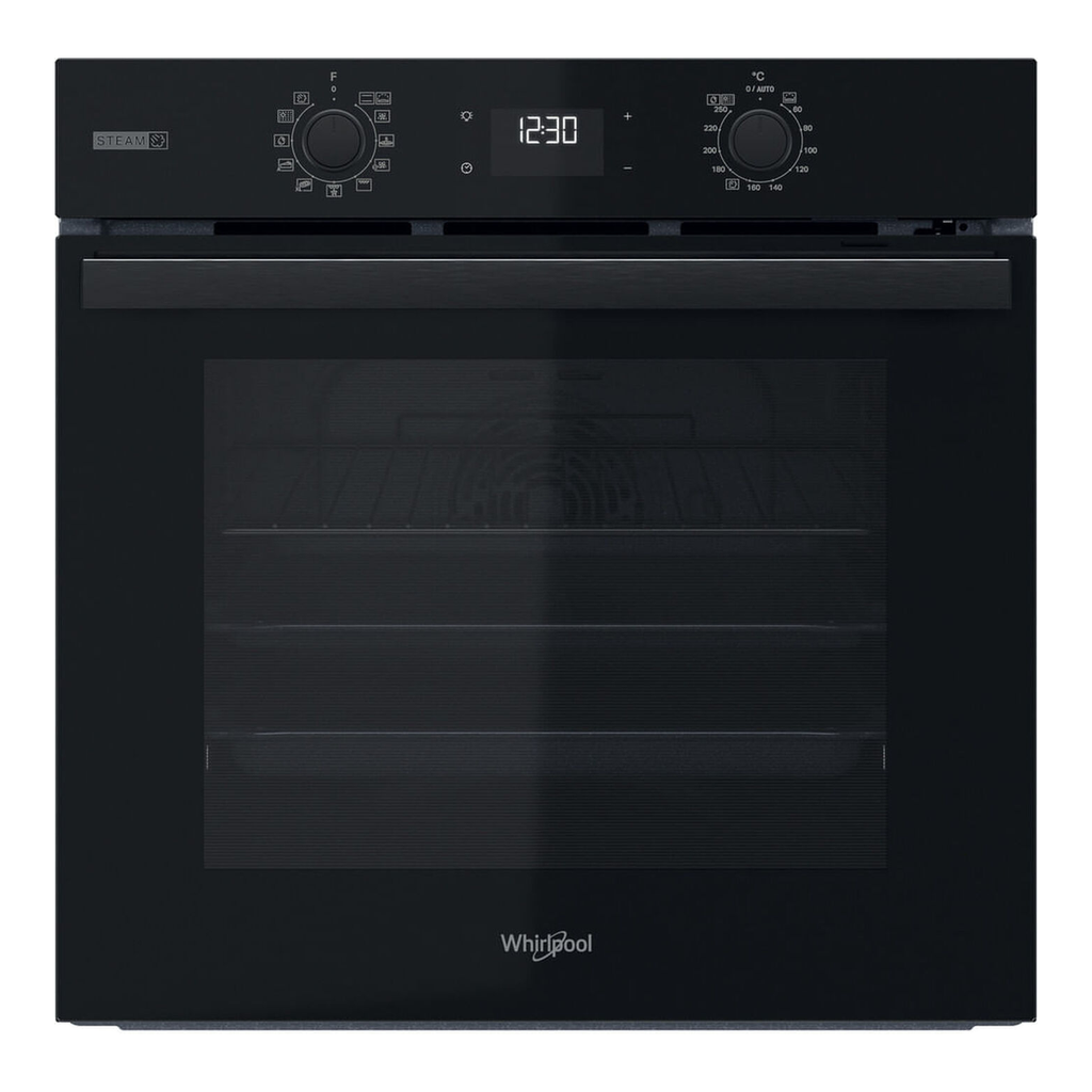 WHIRLPOOL OMSR58RU1SB Four encastrable pyrolyse noir Steam+ 71 L Classe A+