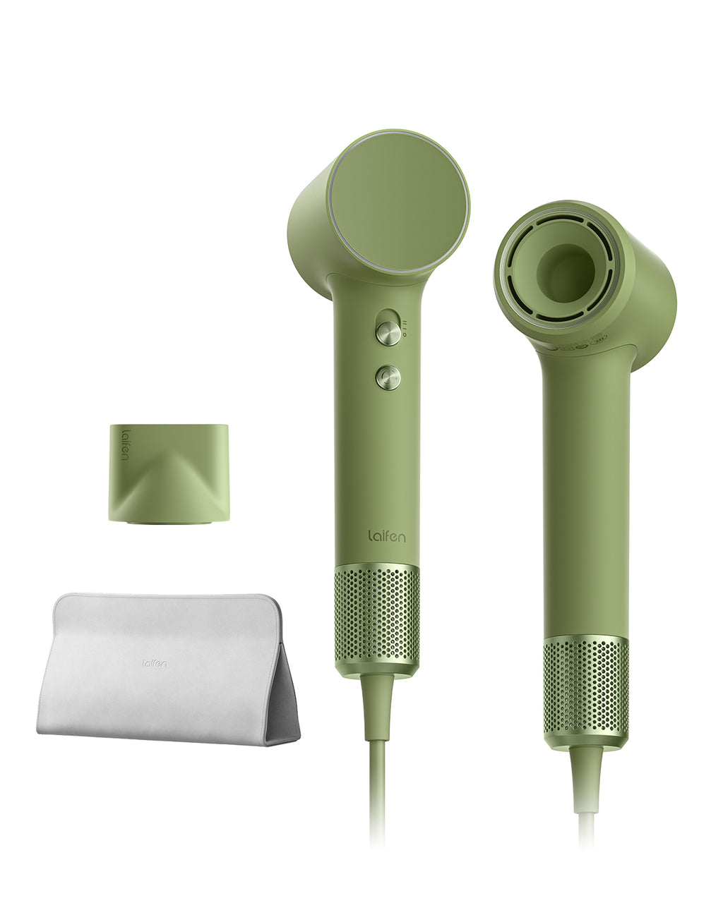Laifen mini sèche-cheveux, ions négatifs avec moteur sans balais (110 000 tr/min), séchage rapide, sèche-cheveux de voyage silencieux (vert)