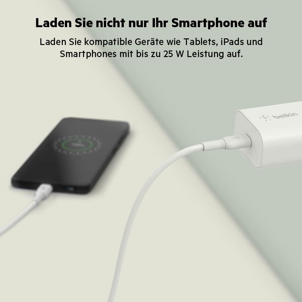 Belkin BOOST CHARGE Chargeur mural USB-C PD PPS 25 W simple port - blanc