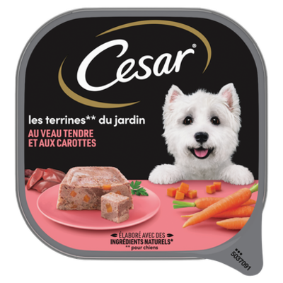 Cesar aliment chien terrine les inspirations du jardin veau carotte1 barq 300 gr