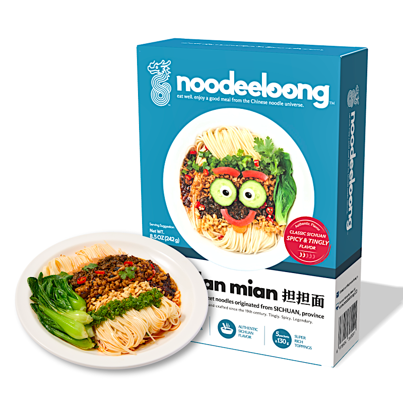 NOODEELOONG Nouilles Dan Dan du Sichuan classiques, Saveur épicée et picotante 242 g