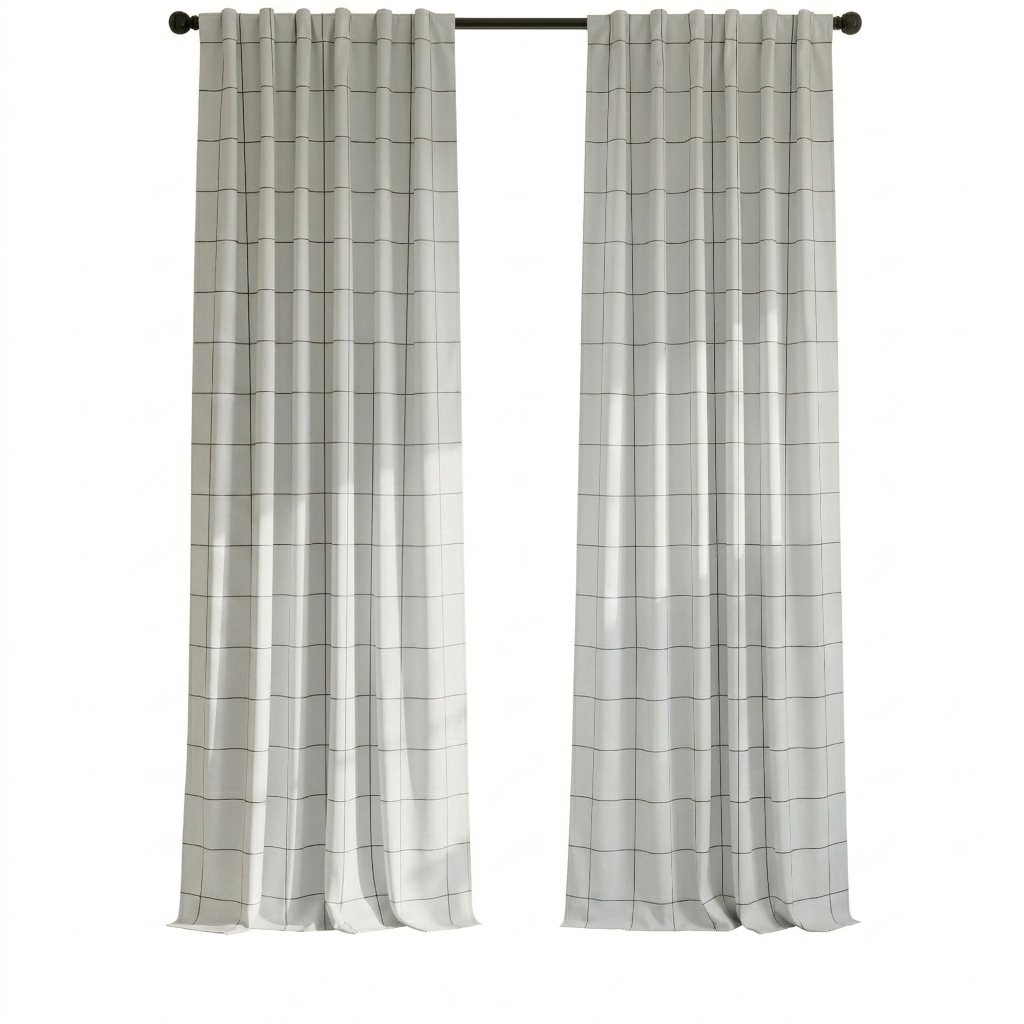 PONY DANCE Rideaux Plaid 2 Panneaux pour Chambre / Salon, Stores Fenêtres en Lin 100 % Occultants avec Doublure