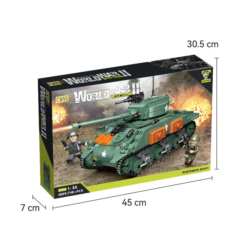 CAYI M4 Tank Sherman 740 Pièces Ensemble de Blocs de Construction pour Bricoleurs