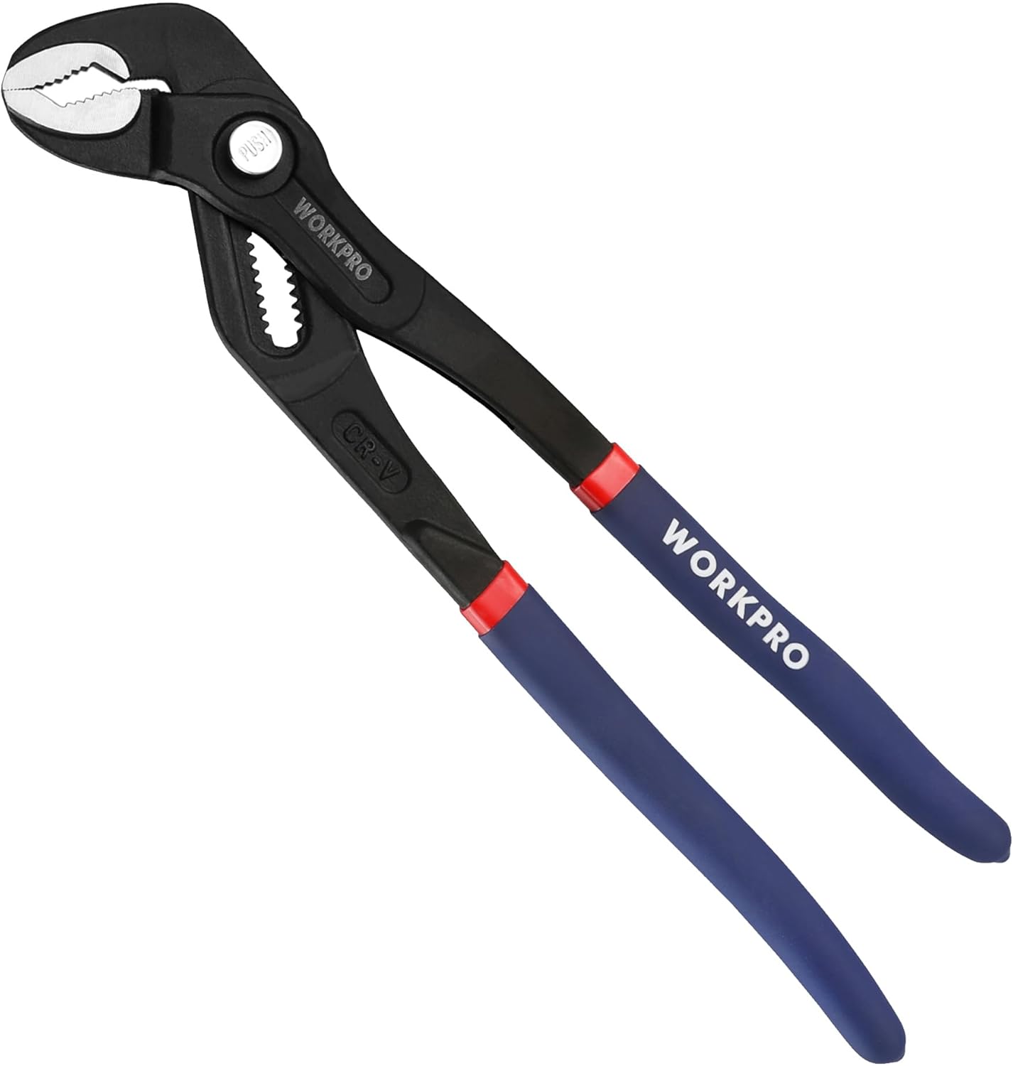 WORKPRO Pinces à pompe professionnelles 305-Mm, en acier Cr-V, avec articulation à rainure réglable et déverrouillage rapide, ouverture max. 50-Mm