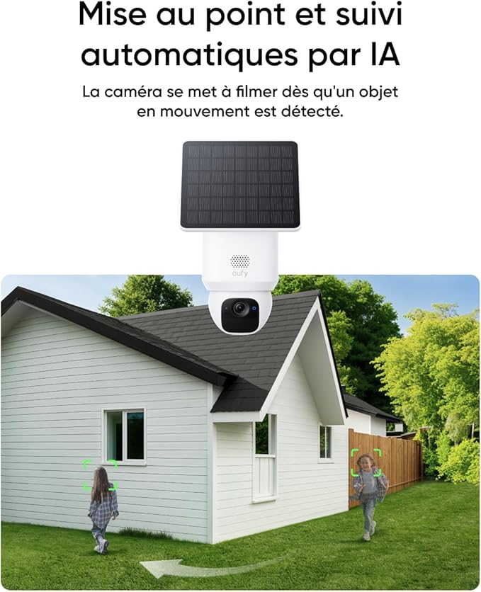 eufy Security SoloCam E30 Camera Surveillance WiFi exterieure sans Fil, Rotation 360°, Suivi IA, clarté 2K, Compatible HomeBase S380