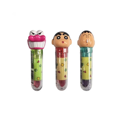 Measty Shin-Chan Bonbon en tube de rouge à lèvres Saveur fraise et raisin Sélection aléatoire 5 g