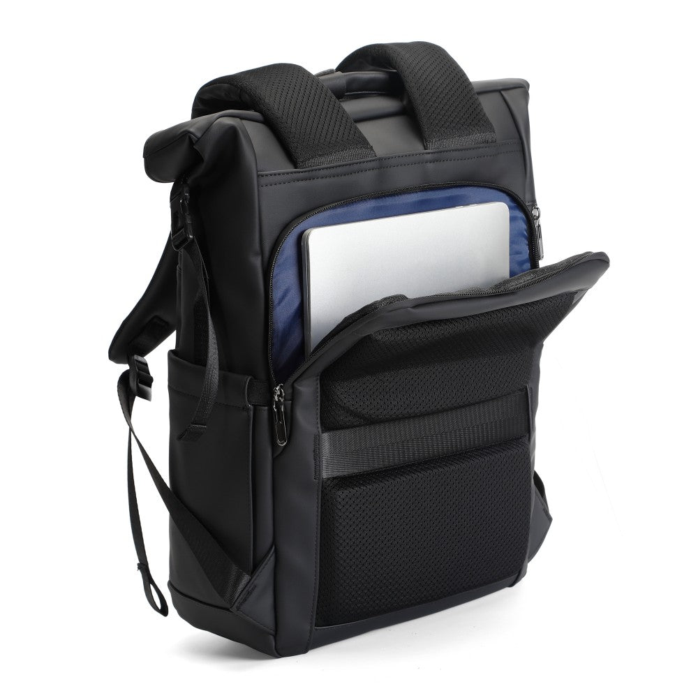 Sac à dos ordinateur portable 15,6 pouces à rabat supérieur déperlant grande capacité sac à dos multi-poches pour voyage trajet quotidien