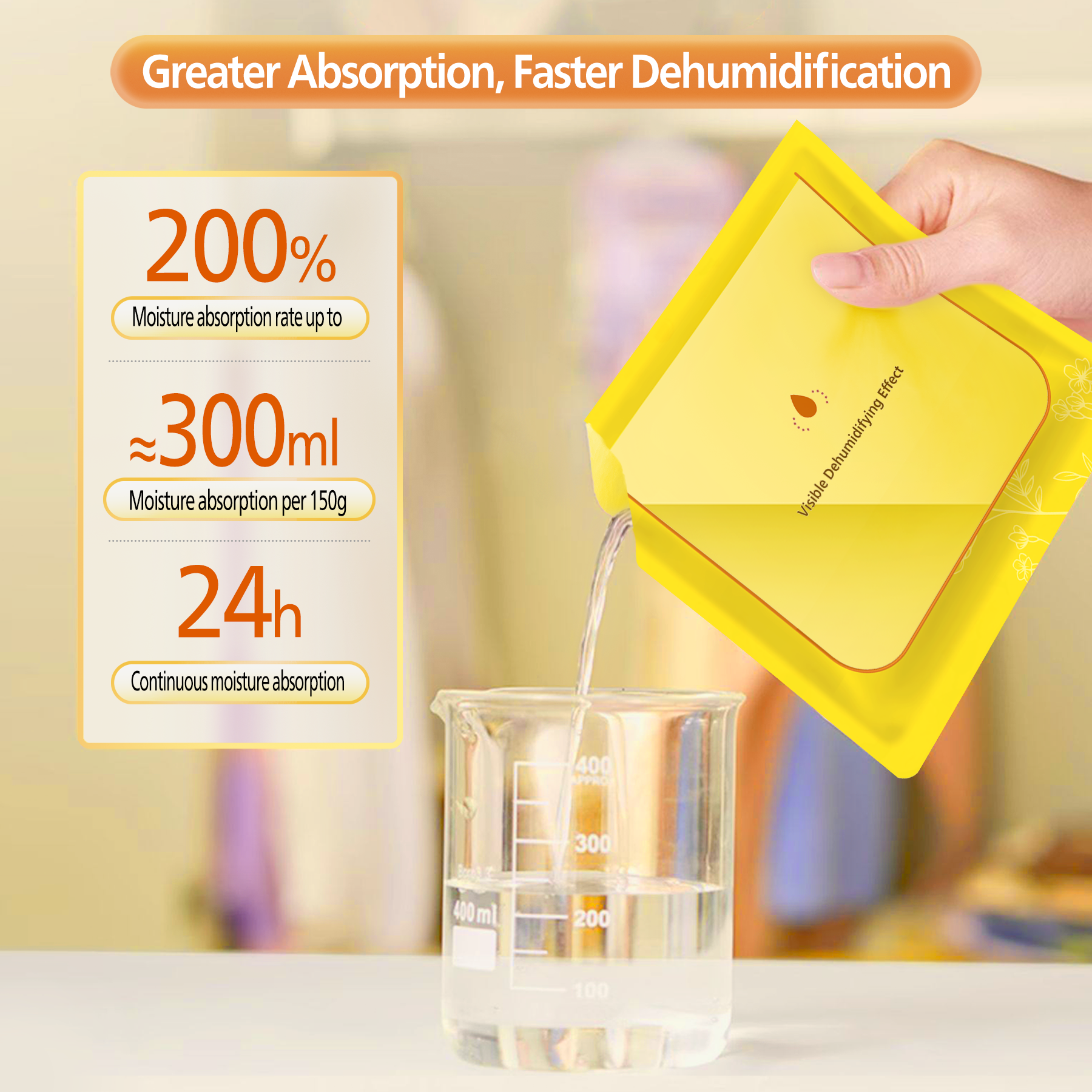 GrePower Saches déshumidifiants à suspendre (parfum vanille), lot de 10, empêchent efficacement l'humidité et la condensation, pour placards, maison, cuisine, garage, chambre