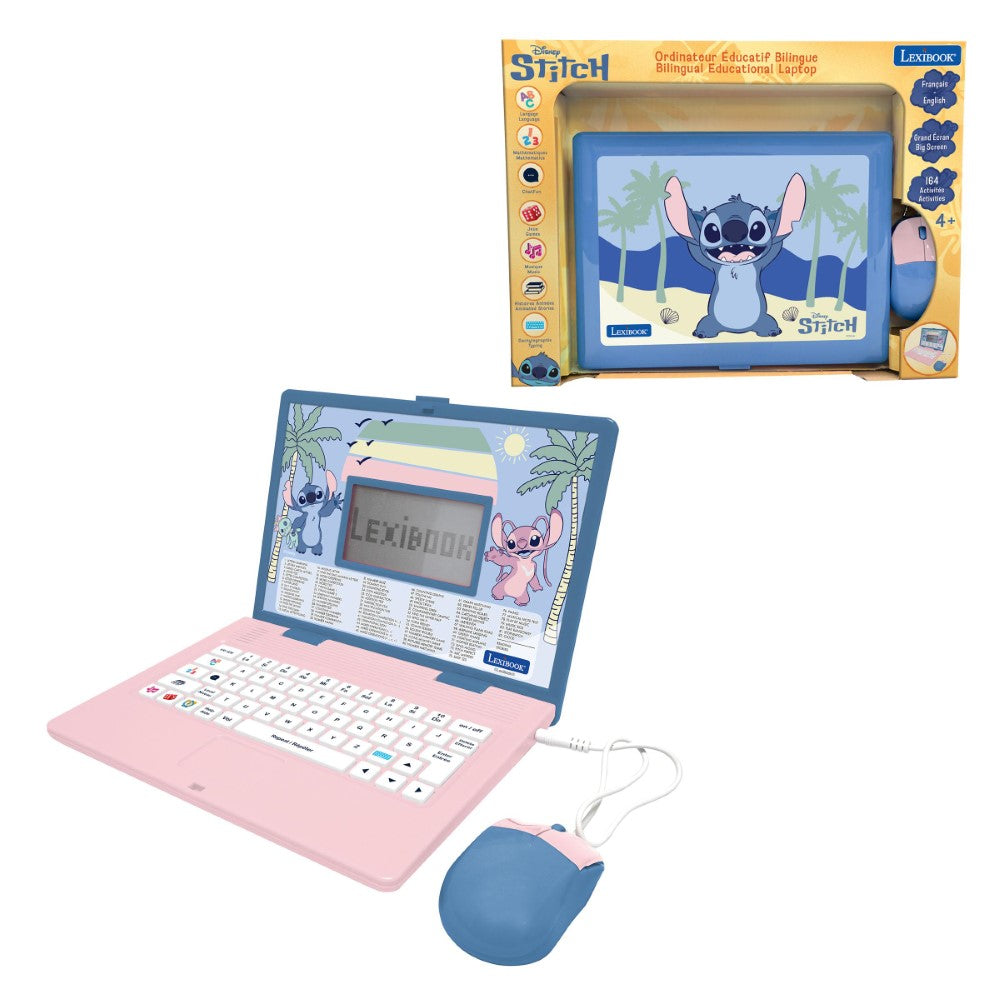 Lexibook Ordinateur éducatif bilingue avec 164 activités au design Stitch (EN/FR)