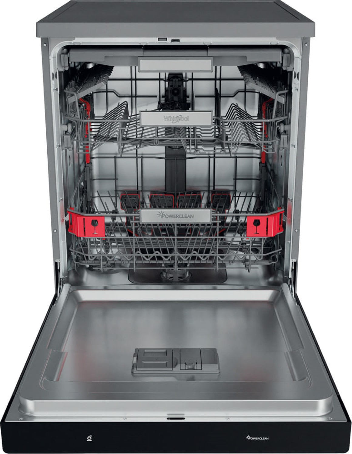 WHIRLPOOL WFP5O41PLGX Lave-vaisselle pose libre 60 cm - 14 couverts - Inox - Classe C