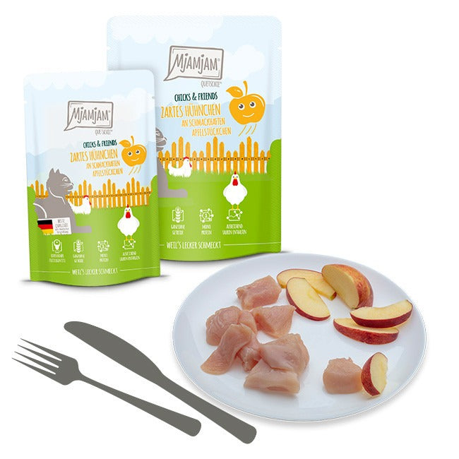[Peut être servi frais pour l'été] MjAMjAM Quetschie Nourriture humide pour chat poulet pomme 300 g x 6