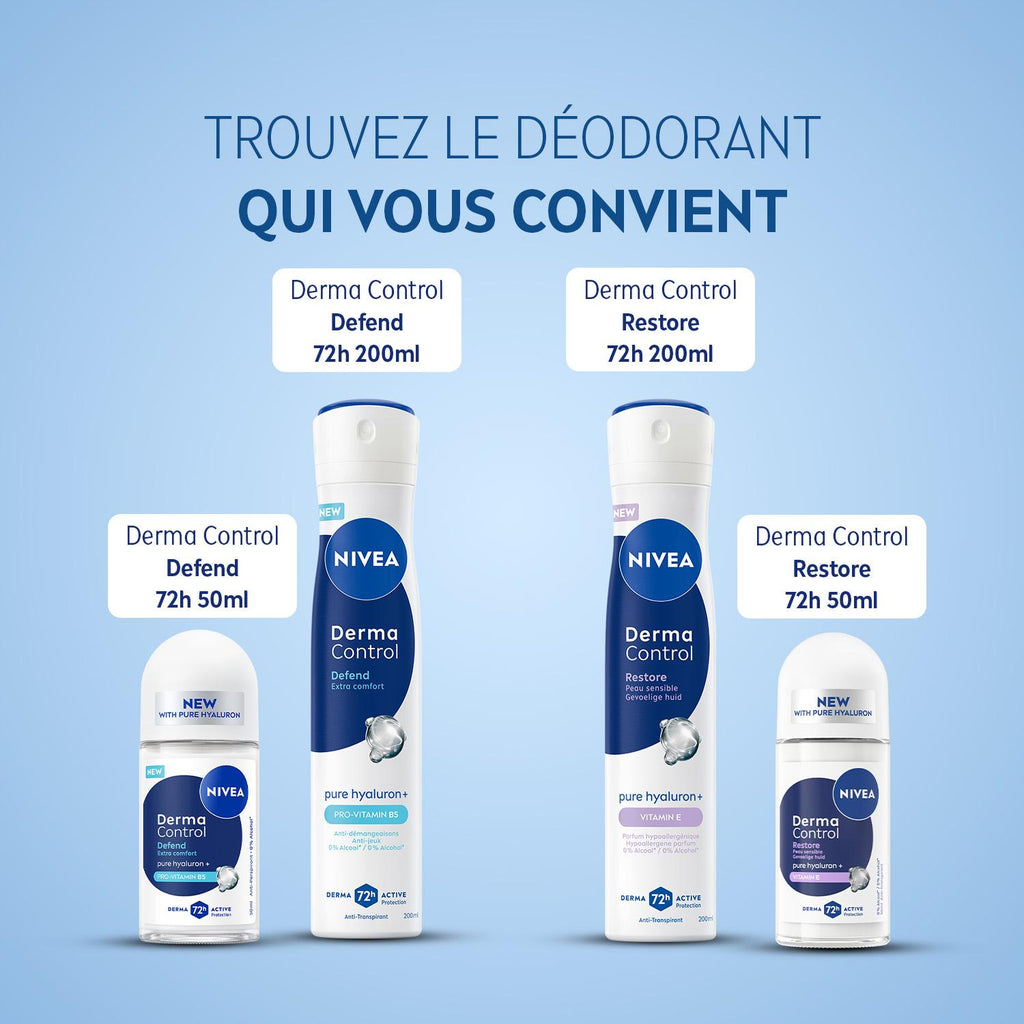 NIVEA Déodorant Femme Aisselles Derma Control Restore Protection 72h Bille 50 ml