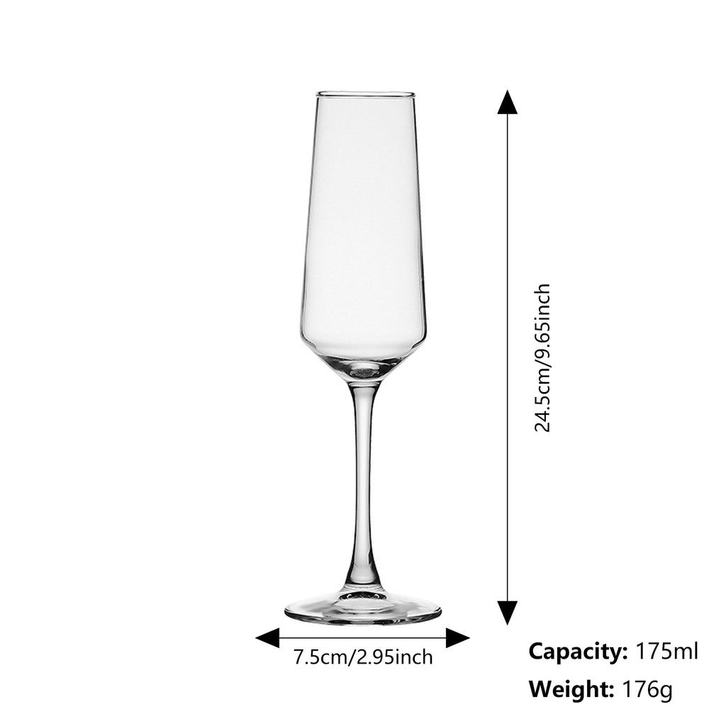 Ju7cer Verre à vin en verre transparent, Adapté aux célébrations, mariages et fêtes, 175 ml, 1 pièce