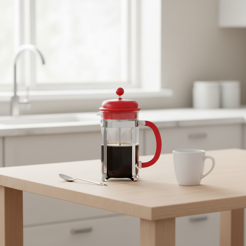 Bodum Caffettiera 1 L - 8 tasses - Rouge vif - Cafetière à piston
