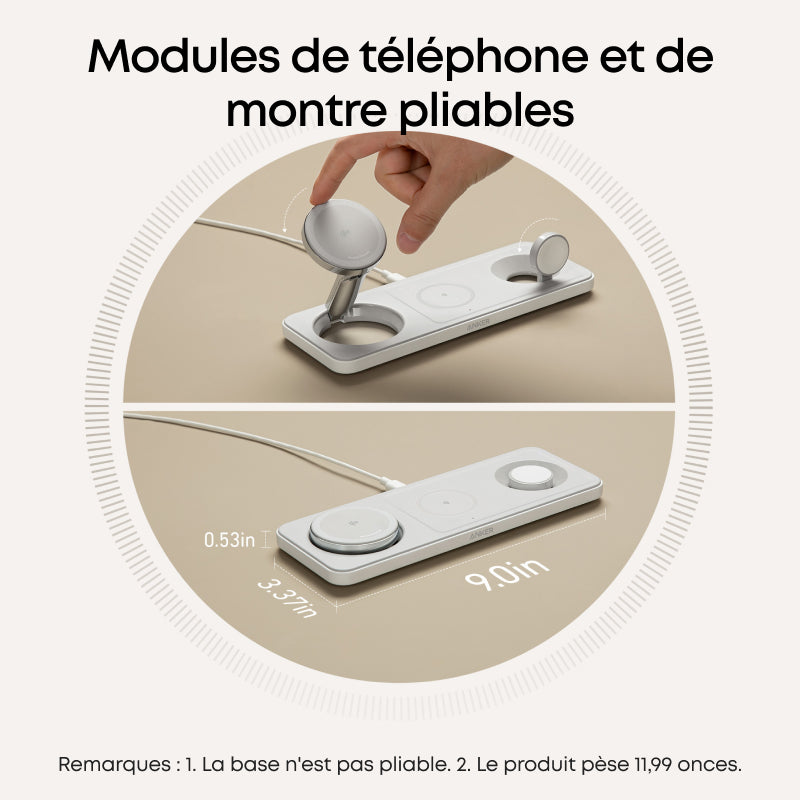 Anker MagGo-1, chargeur universel sans fil USB à charge rapide, blanc