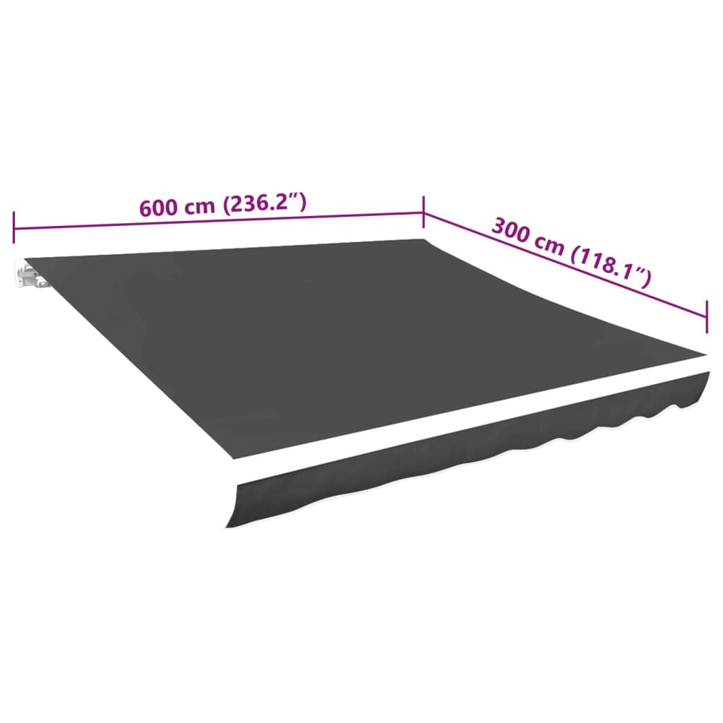 VIDAXL Tissu de Remplacement pour Store Anthracite 6x3 m Résistant aux UV