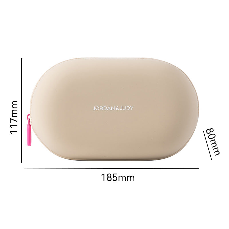 JORDAN&JUDY Trousse de lavage en silicone, sac de rangement imperméable et portable à grande capacité, kaki