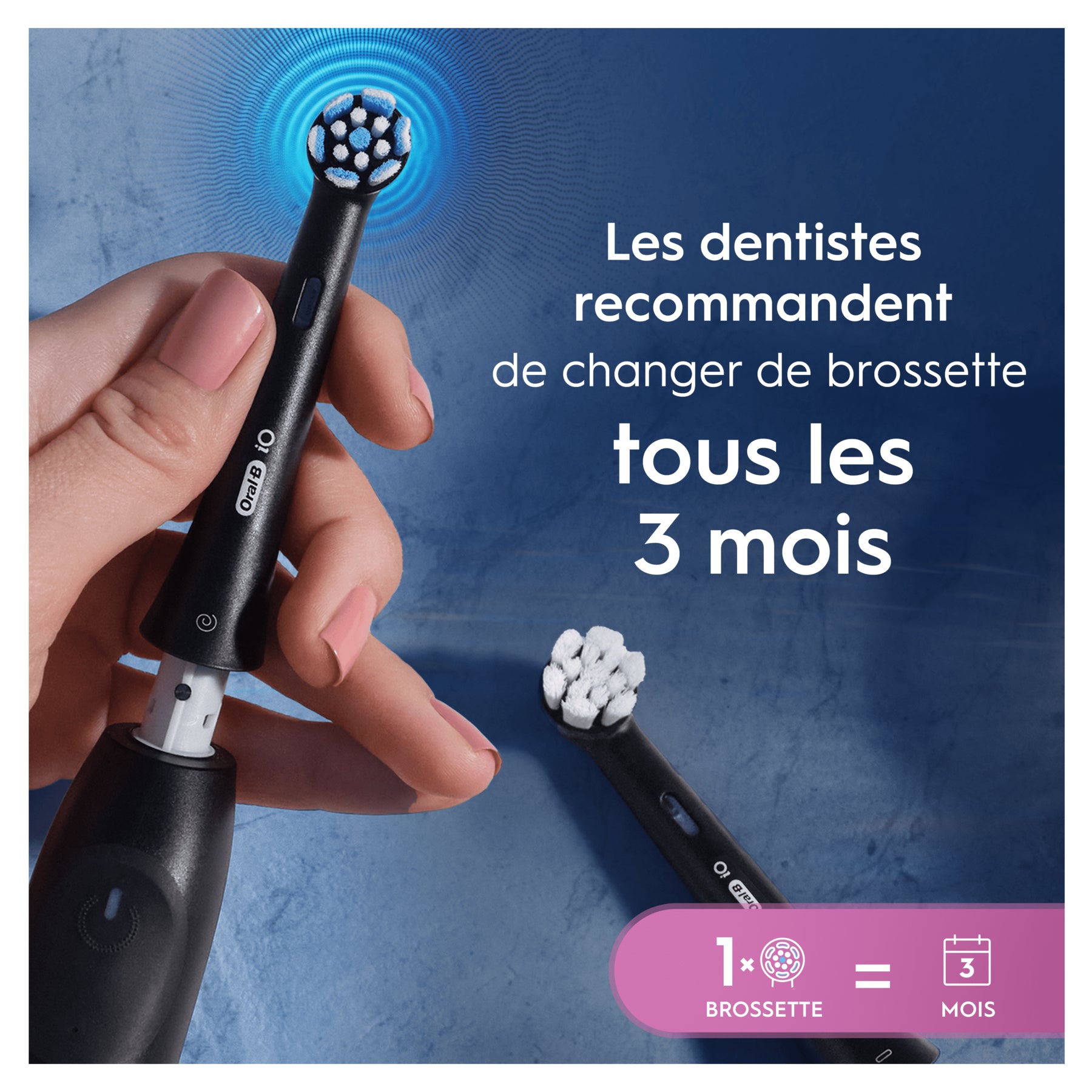 Oral-B iO Gentle Care Noir - Brossettes de Rechange Originales pour Brosse à Dents Électrique - Gencives Sensibles - Pack de 6