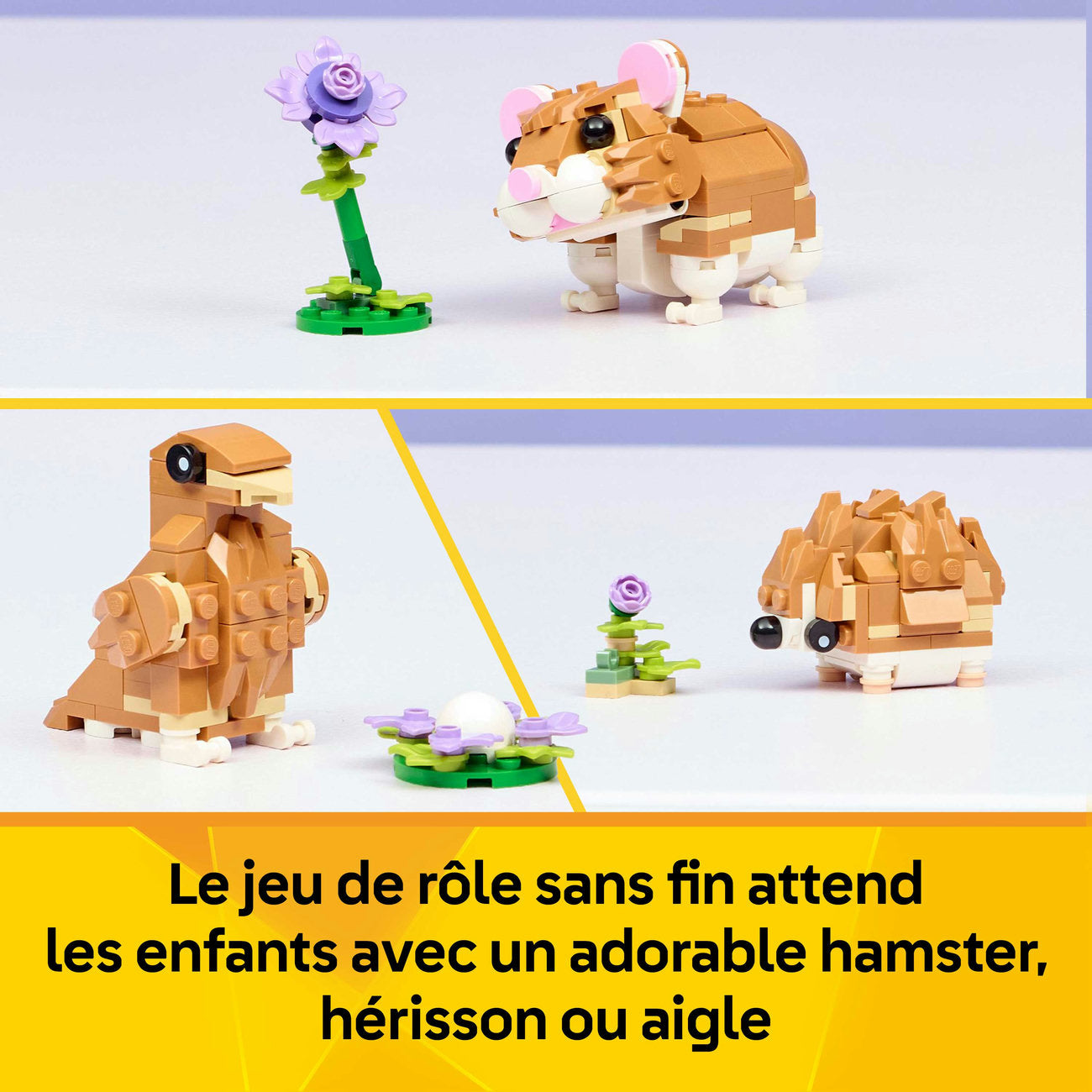 LEGO Creator 31376 L’adorable hamster et la fleur