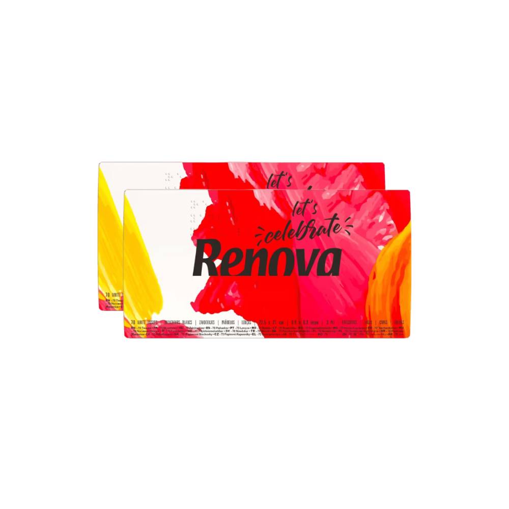 RENOVA Mouchoirs en Papier 3 Épaisseurs Certifiés FSC, 2 Boîtes, 140 Mouchoirs (2 Paquets de 1)