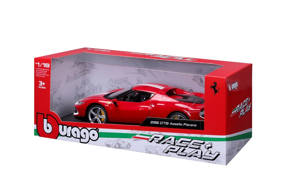 Bburago 1/18 Ferrari - 296 GTB - Rouge et blanche