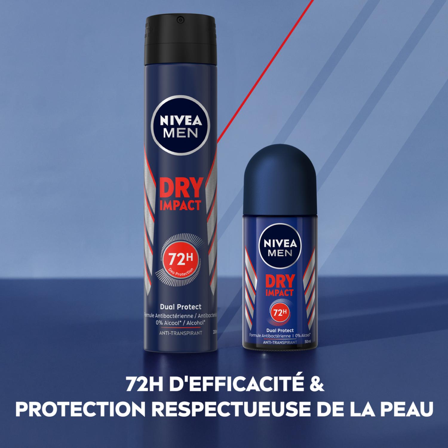 NIVEA MEN Déodorant Aisselles Dry Impact Protection 72h Spray 200 ml